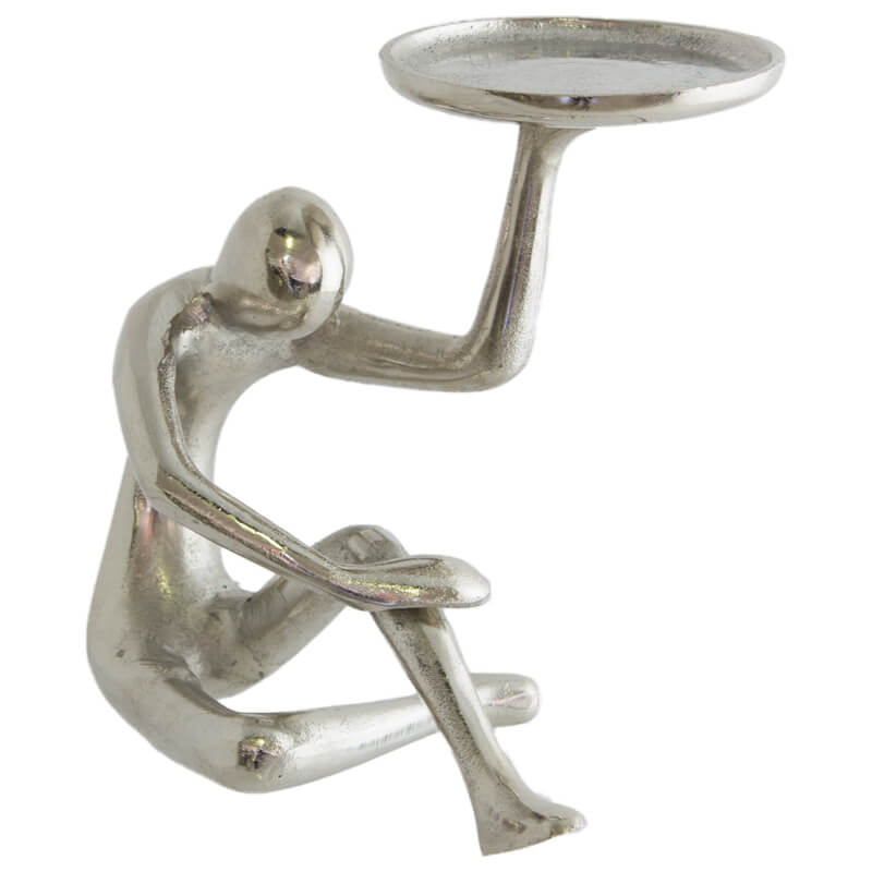 Lady C/Holder Raw Silver 18X17Cm 