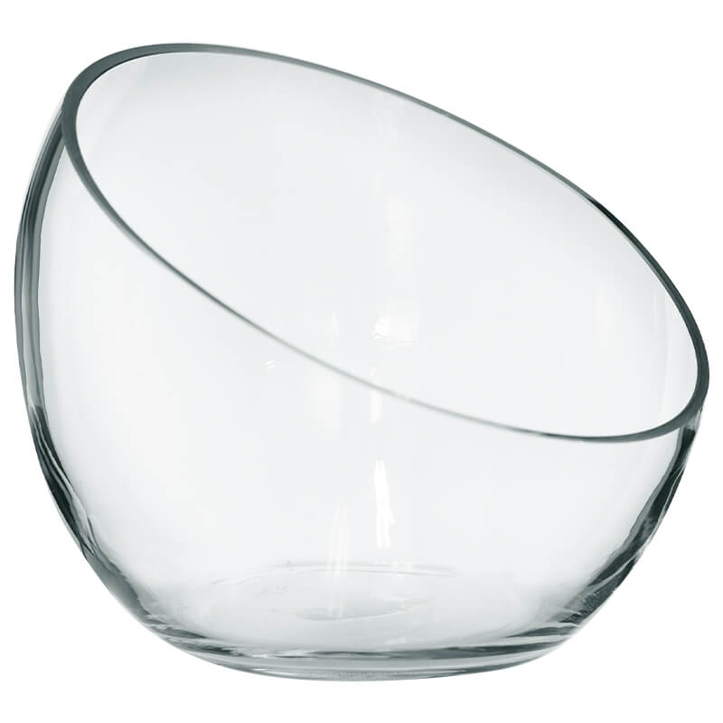 Clear Slanted Top Vase 15Cm      