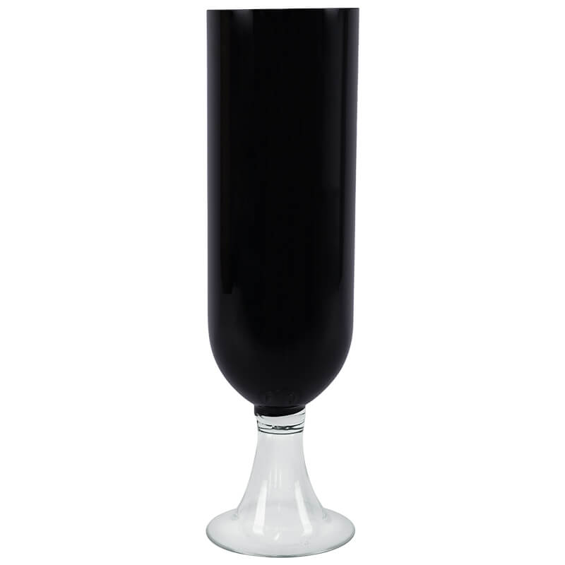 Black Ftd Vase Clear Base 50Cm   