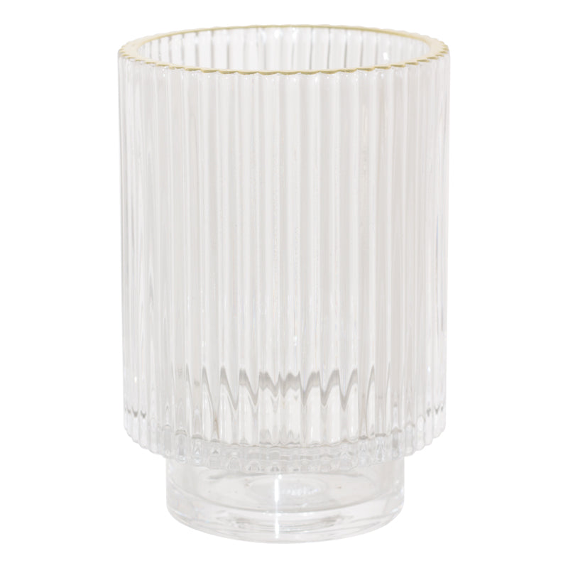 Brooke Votive Clear/Gold Rim 13Cm