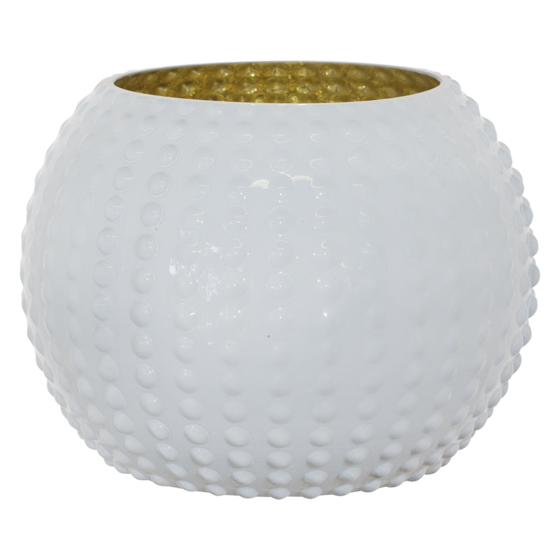 Sea Urchin White Ball Vase 19X26 