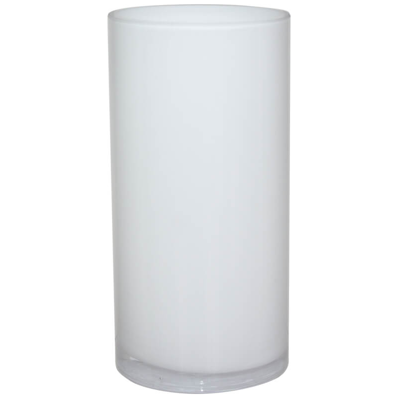 White Cylinder Vase 20X10Cm      
