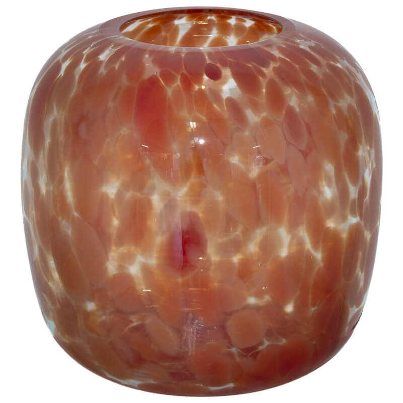 Coral Art Glass Vase 19Cm        
