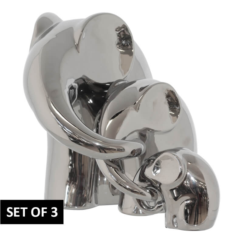 Silver Cascading Ele 20X17Cm S/3 