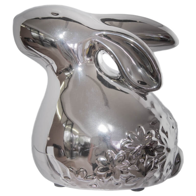 Silver Rabbit 13X13X9Cm          