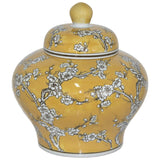 Fleur Yellow Ginger Jar/Lid 25Cm 
