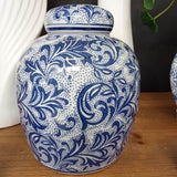 Blue Brocade Jar 20X16Cm          - Image 3