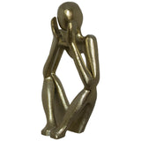 Sitting Man Sculpture Gold 21Cm   - Image 2
