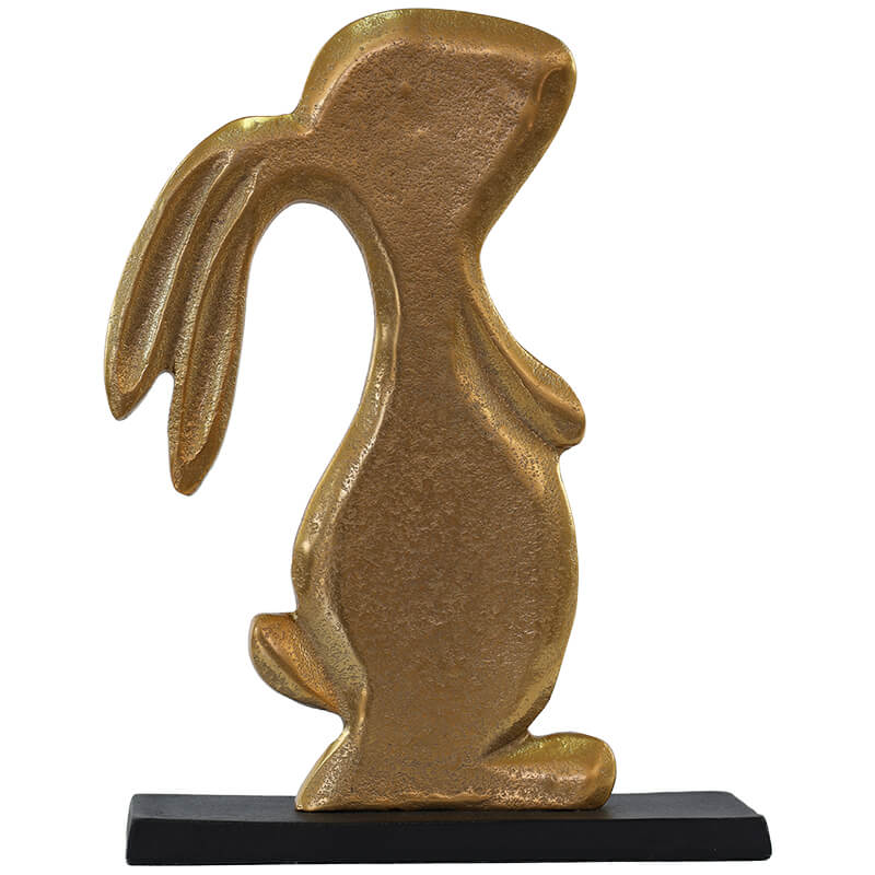Rabbit On Base Black/Gold 19X5X26