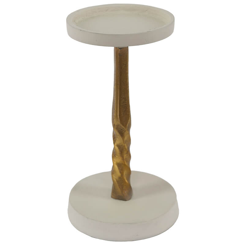 Pillar Candle Holder Gold/Whit 21