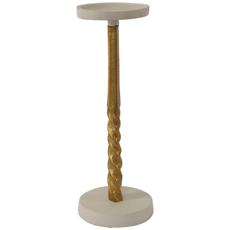 Pillar Candle Holder Gold/Whit 31