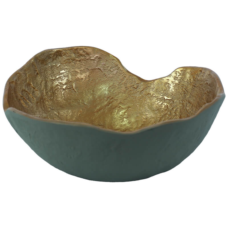 Gold/Green Decor Bowl 31X30X13Cm 
