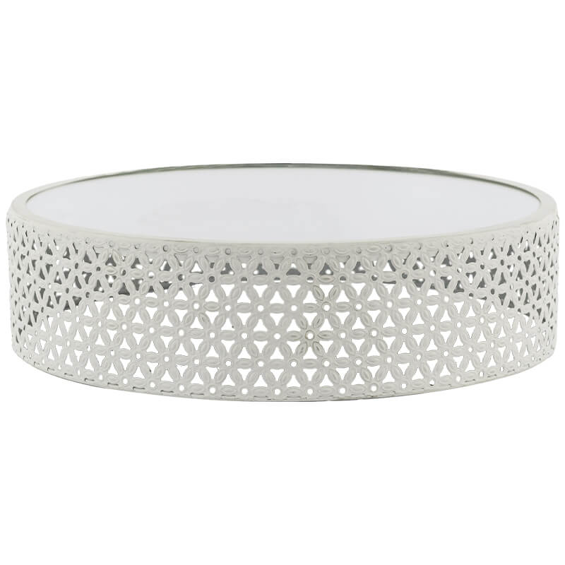 Matt White Mirror Deco Stand35X10