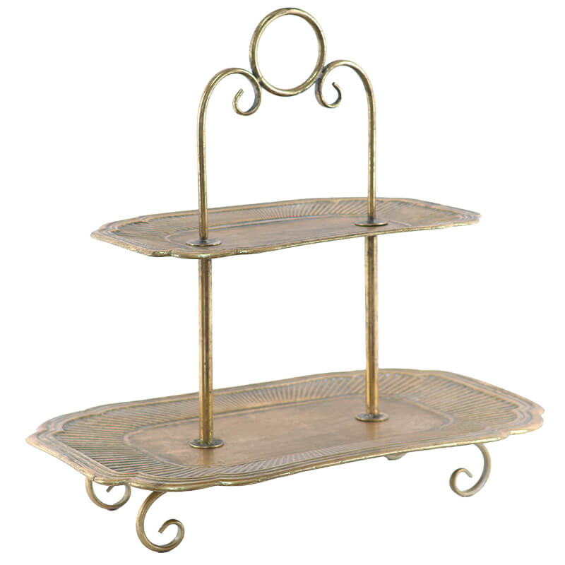 Rect Gold Dispay Stand 60X39X58Cm