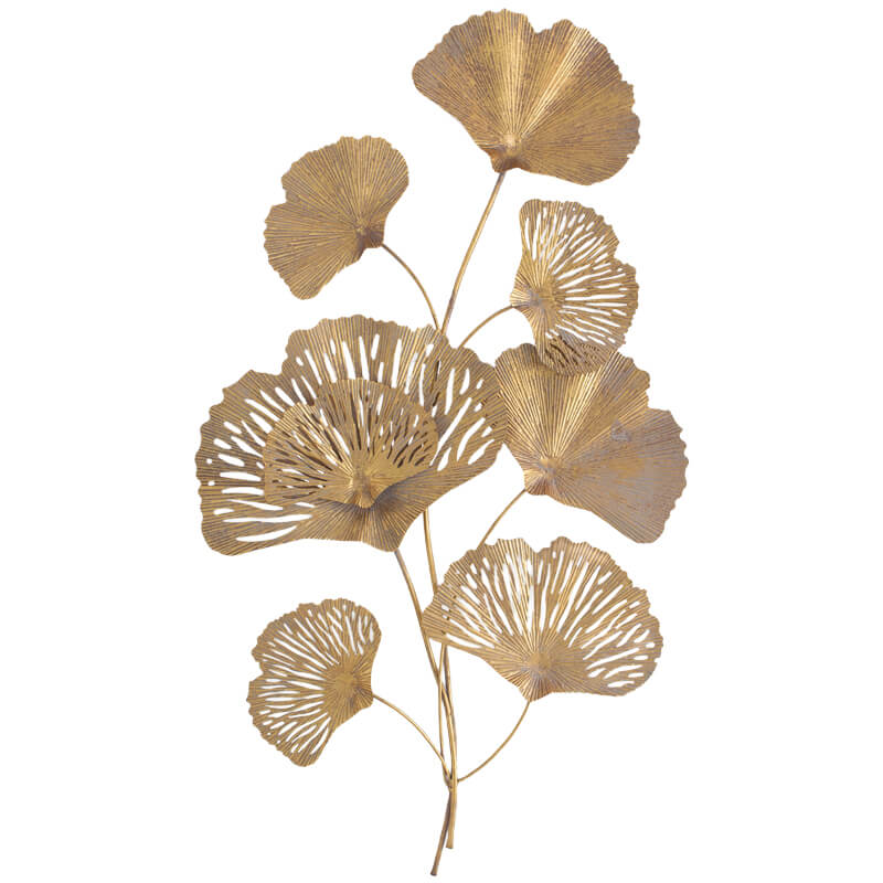 Fan Leaf Gold Wall Art 51X91Cm   
