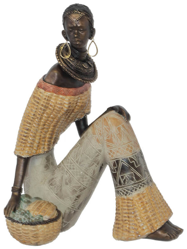 African Lady Seated Corn 24Cm    
