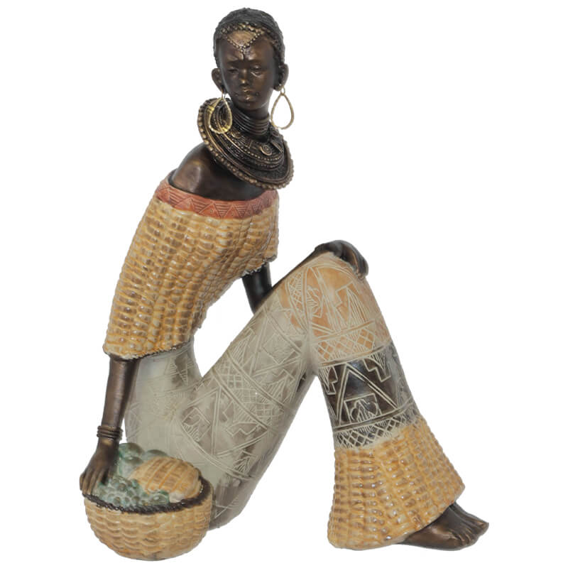 African Lady Seated Corn 24Cm    