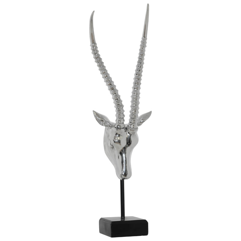 Silver Antelope Head On Plinth 78