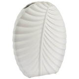 Cathy Leaf Vase Matt White 31Cm  