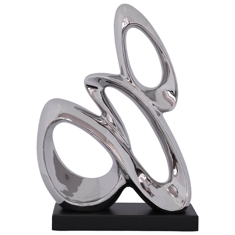 Silver Anelli Sculpture 38Cm     