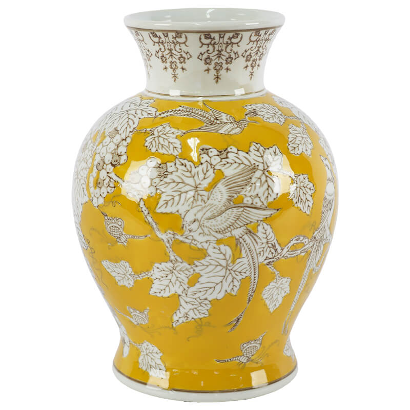 Yellow Bird Vase 23X16Cm         
