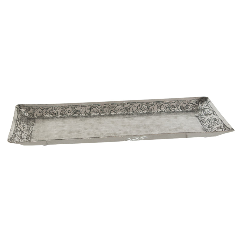 Moroccan Rect Plate Silver 40X20C