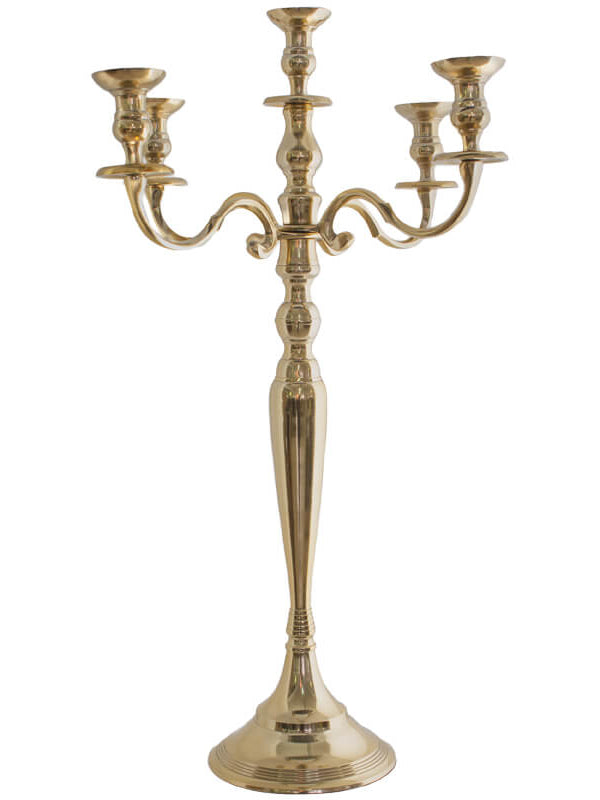 5 Lite Candelabra 70Cm Gold      
