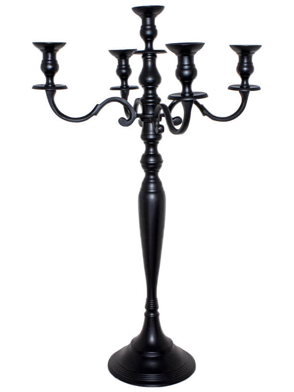 5 Lite Candelabra 70Cm Matt Black