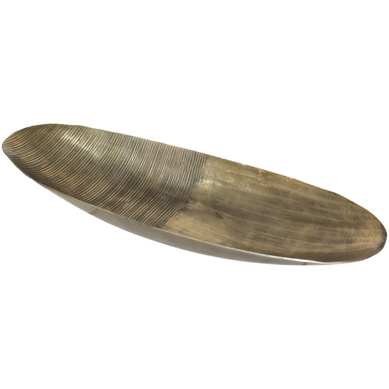 Alu Chisel Long Boat Bowl 49X17Cm