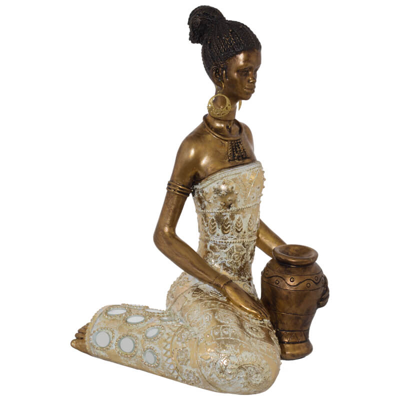 Mfunte Lady Sitting With Pot 26Cm