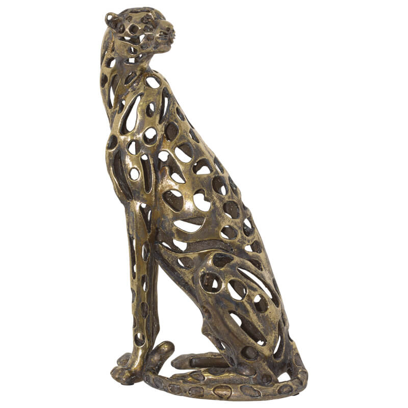 Ant.Gold Cheetah 43Cm Sculptured 