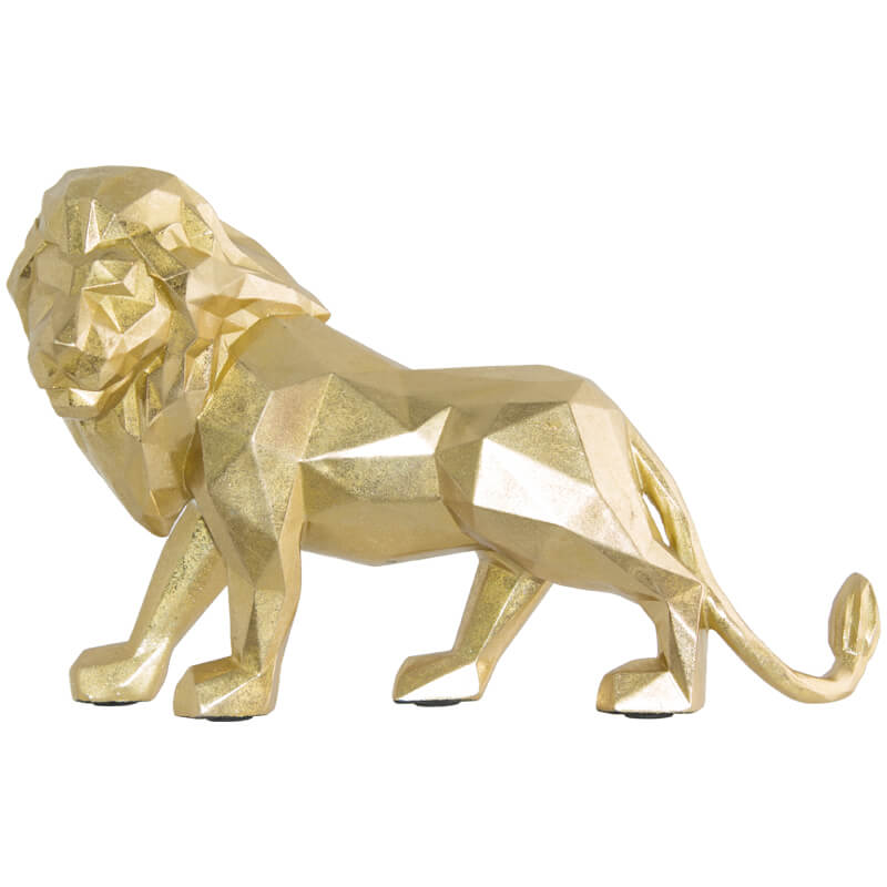 Geometric Lion Gold 36X16X24Cm   