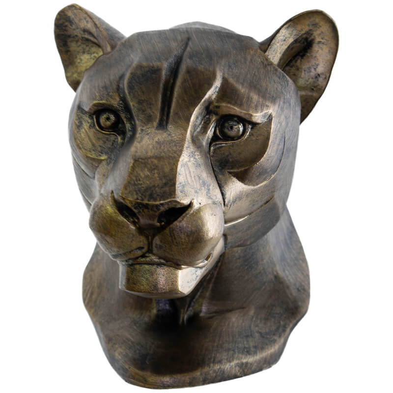 Ant. Gold Lioness Head 20X16Cm   