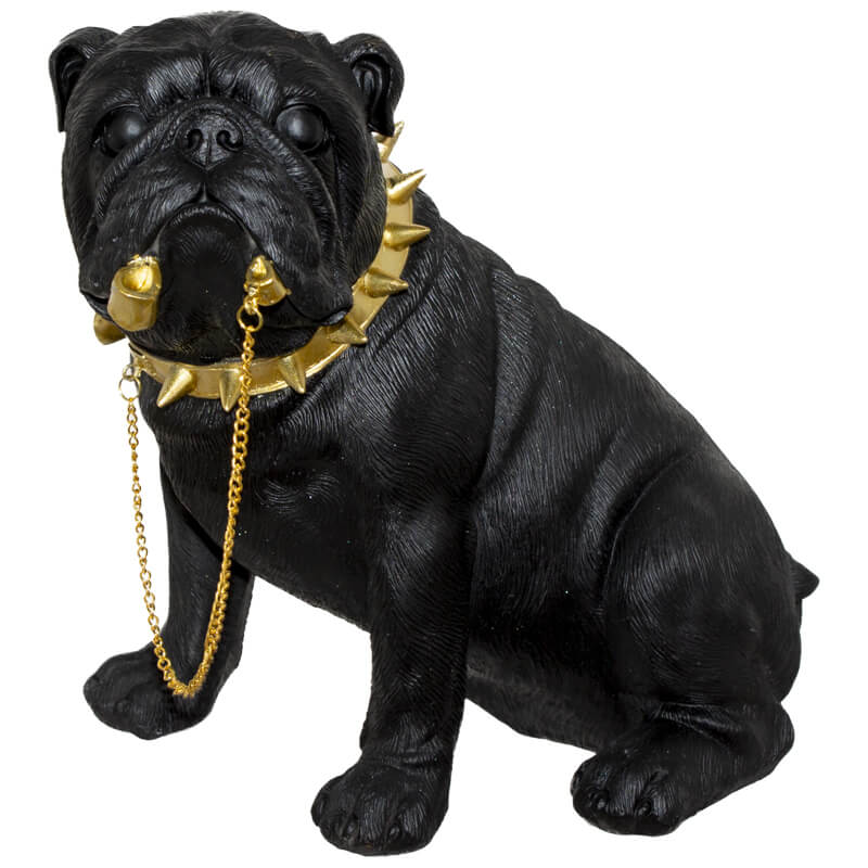 Bull Dog With Gold Chain 27Cm    