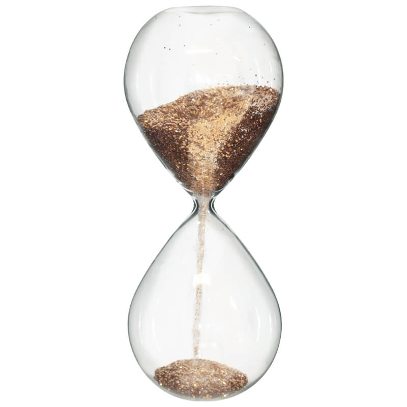 Gold Glitter Hourglass 24Cm      