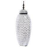 Black/White Arch Jar/Lid 46Cm     - Image 2