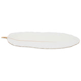 White Leaf Plate Gold Trim 37X13  - Image 2