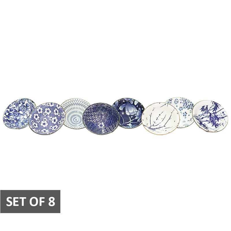 Mini Pinch Bowl Mixed 9X4Cm Set/8