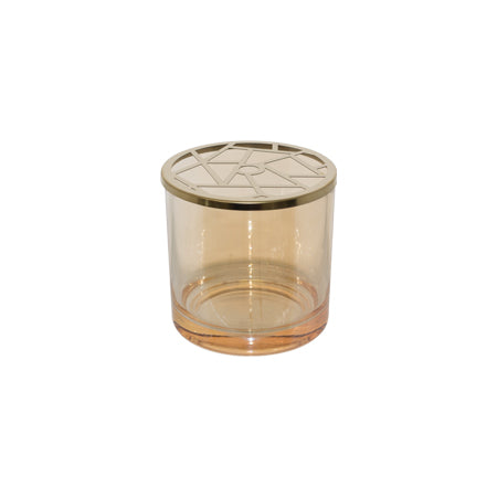Nova Amber Vase/Gold Lid 10X10   