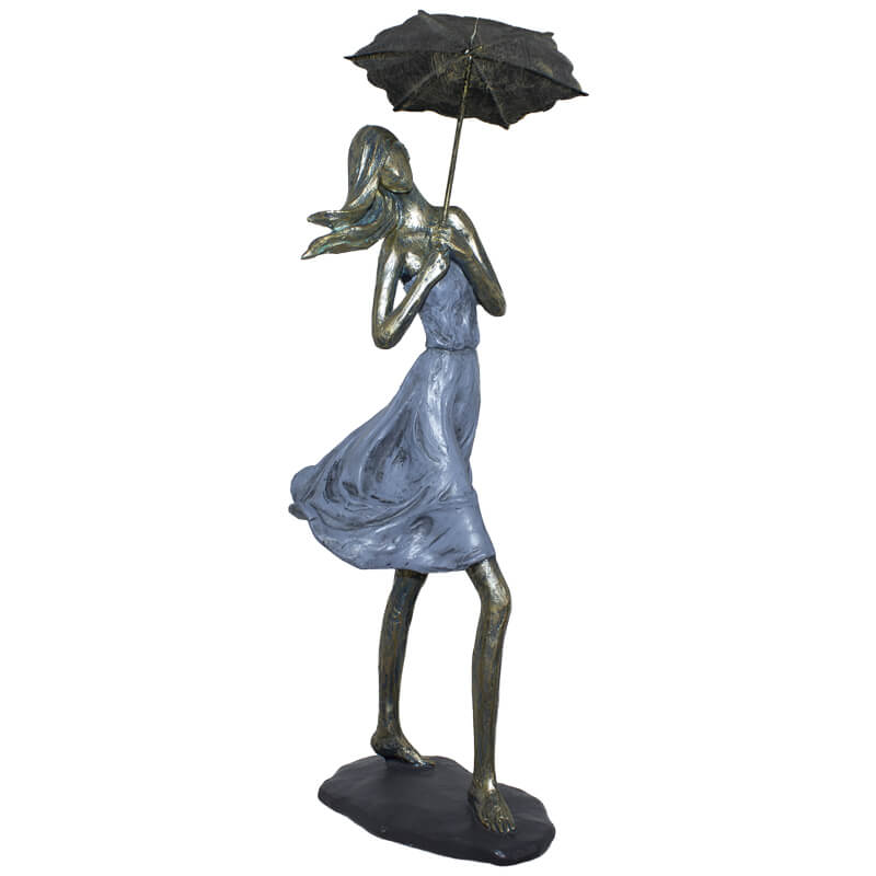 Lady With Umbrella Up 38Cm       