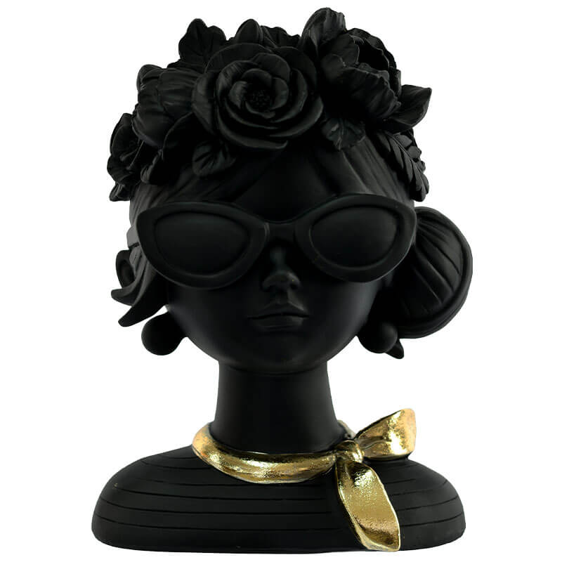 Girl With Gold Scarf 20X14X12Cm