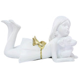 Lying Girl With Dog Gold 9X15X9Cm - Image 2