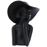 Girl With Hat Matt Black 27Cm