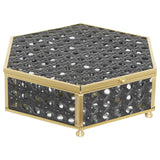 Black/Gold Hexagon Box 18X16X6Cm  - Image 2