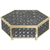 Black/Gold Hexagon Box 18X16X6Cm 