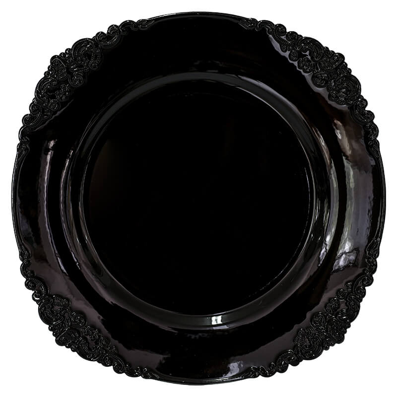 Tosca Shiny Black Underplate 33Cm