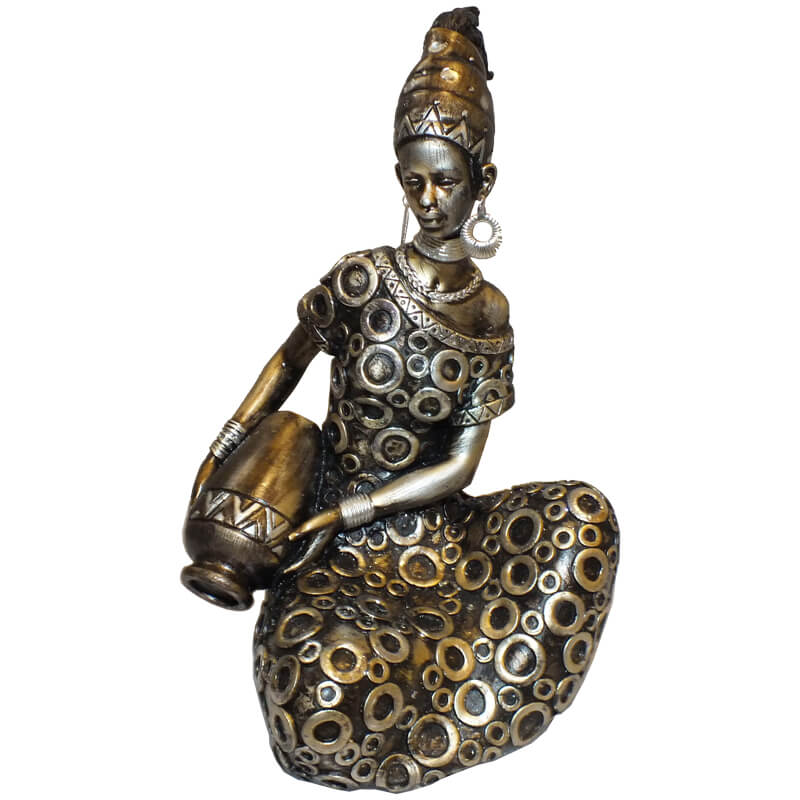 Bronze Girl/Rings Sitting 23Cm   