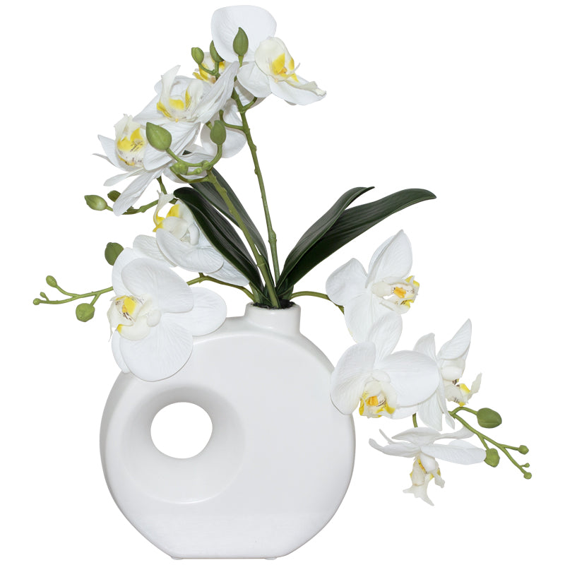 White Orchid In White Vase 41Cm  