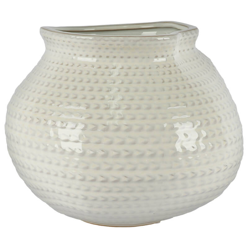 White Weave Vase 20X24Cm